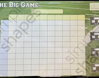 Printable Football Bowl Squares Chart – Office Pool -  Instant Digital Download PDF