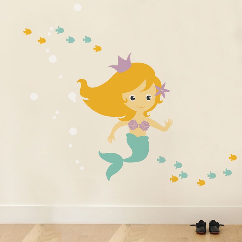 Mermaid Wall Decal Under the Sea Wall Decal Etsy