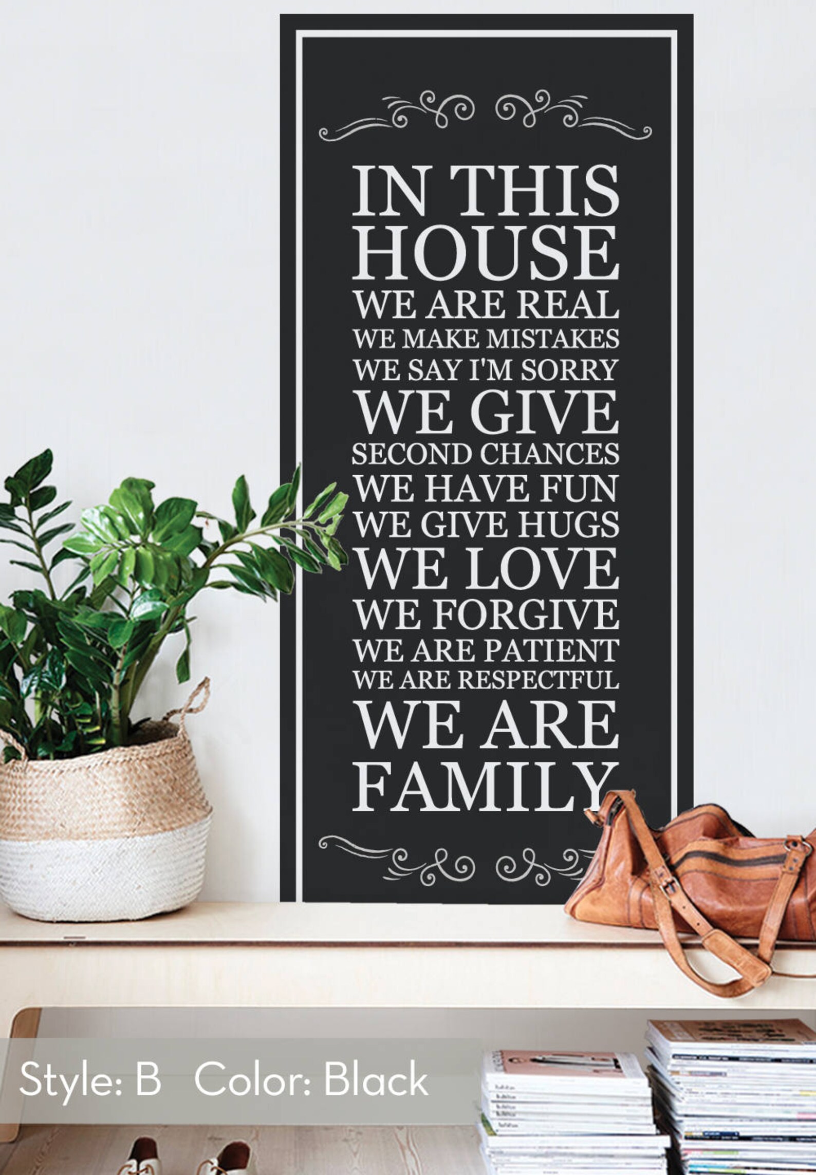 In This House Wall Decal House Rules Decal Vinyl Quote Decal Etsy