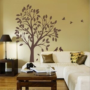 Large Tree With Birds Decal - Vinyl Wall Sticker - Etsy