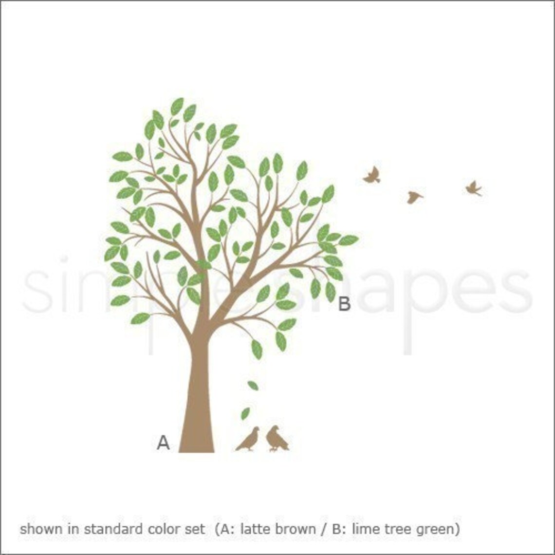 Large Tree With Birds Decal - Vinyl Wall Sticker - Etsy