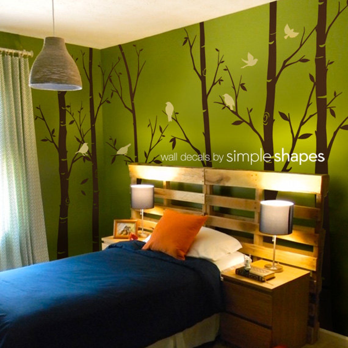 Thin Birch Tree Wall Decals Sticker Set Etsy