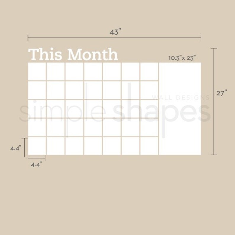 Dry Erase Wall Calendar With Memo Vinyl Wall Decal Etsy
