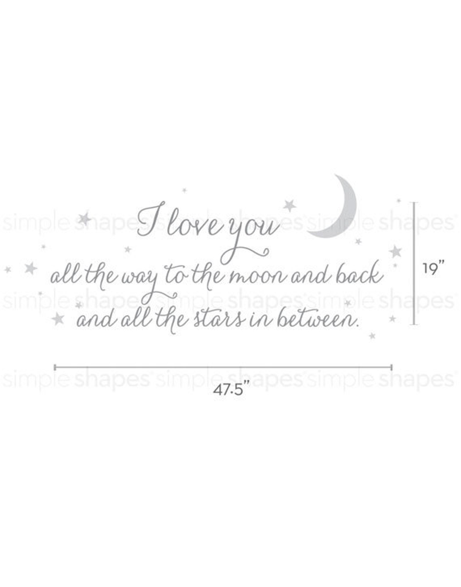 I Love You All the Way Lettering Wall Decal Wall Words Etsy