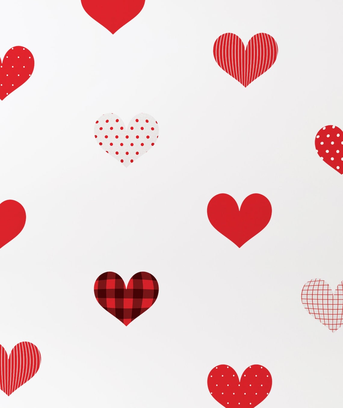 Patterned Hearts Wall Stickers Red Peel and Stick Wall Etsy