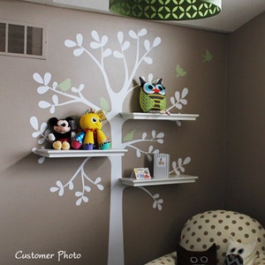 kids wall decal - The ORIGINAL Shelving Tree with Birds - Tree Wall Decal - Shelving tree decal - wall decal - baby nursery decal