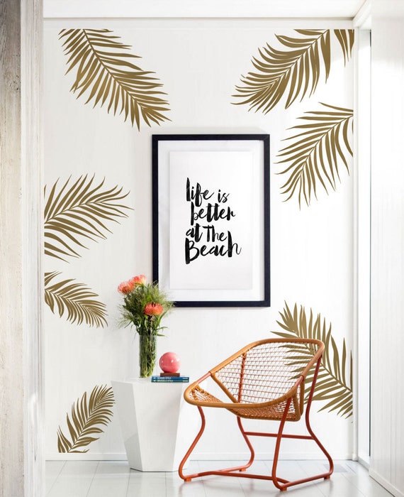 Palm Leaves Wall Decal: Tropical Nursery Decor