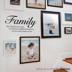 Wall Decal Quote, Wall decal for Living Room, Family Quote Decal, Family Like Branches On A Tree - Quote Lettering Decal