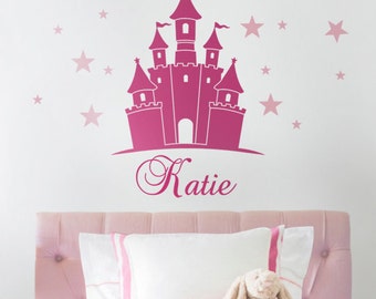 Kids Wall Decals, Princess Castle Wall Decal, Name Decals for Nursery, Personalized Name Decal