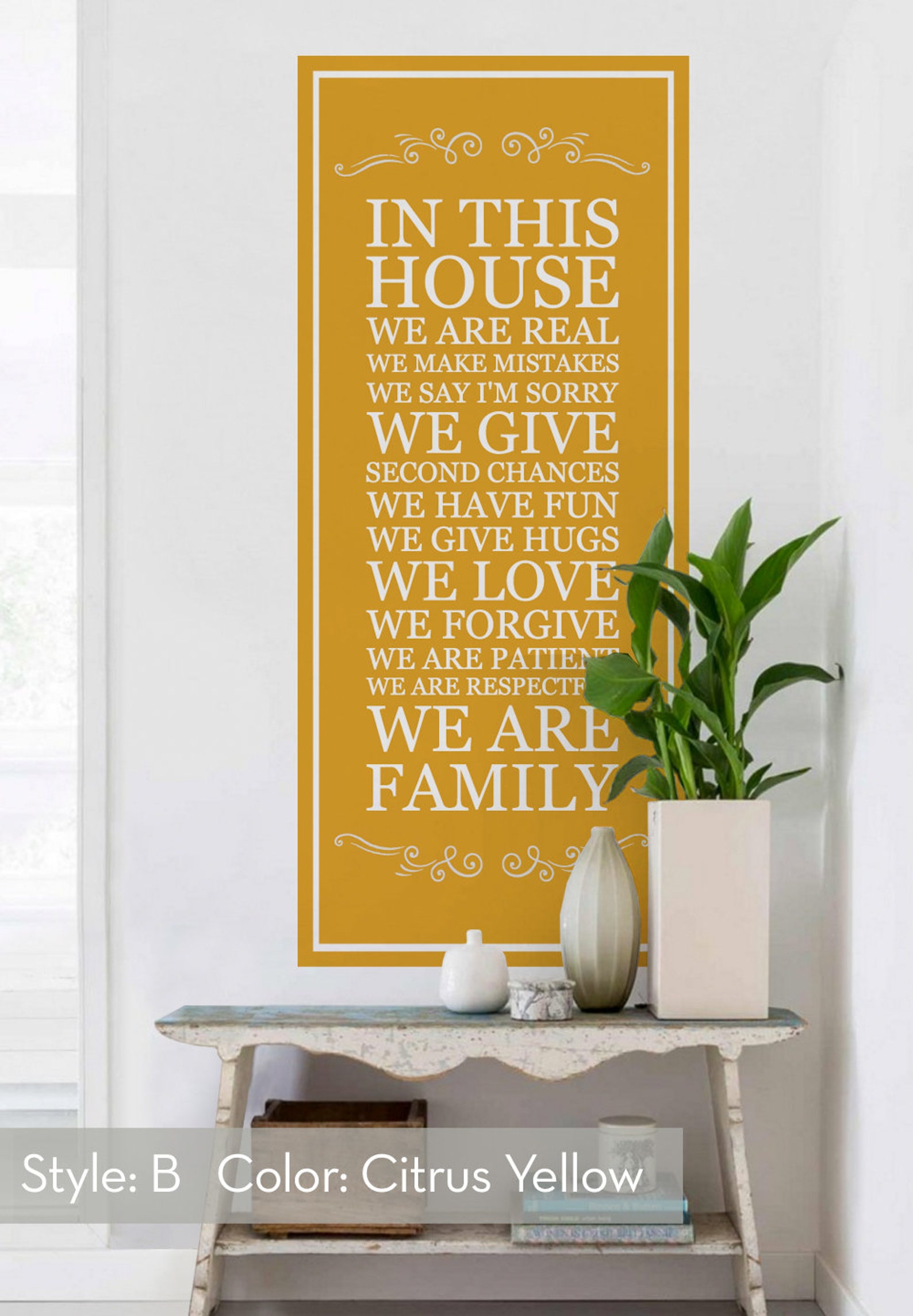 In This House Wall Decal House Rules Decal Vinyl Quote Decal Etsy