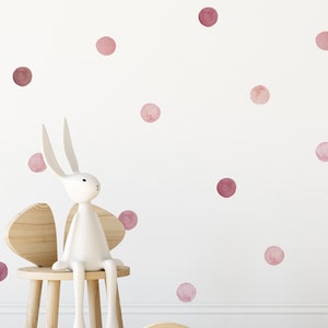 Watercolor Dots Wall Stickers, Blush, Irregular-Shaped Dots, Polka Dots, Dot Wall Stickers - Peel and Stick Wall Stickers Kids Room Decor