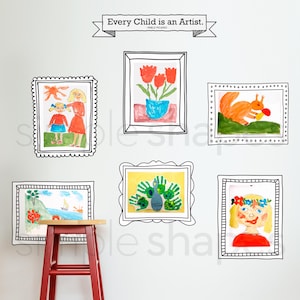 Kids Art Display Frames - Photo Frames - Wall Stickers - Peel and Stick