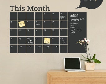 Chalkboard Wall Decal - Monthly Calendar