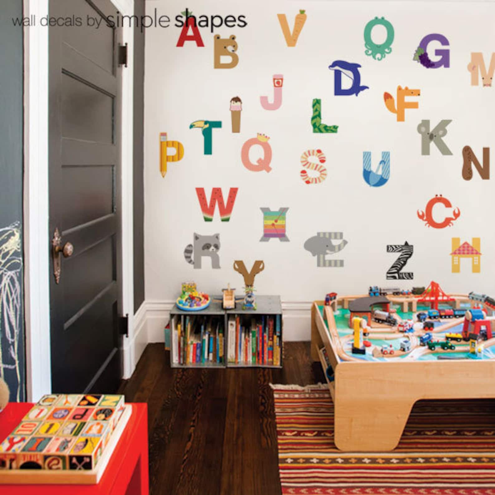 Alphabet Wall Stickers, Alphabet Animals - Peel and Stick Wall Sticker ...