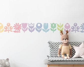 Fun Flowers, Pastel, - Peel and Stick Wall Stickers