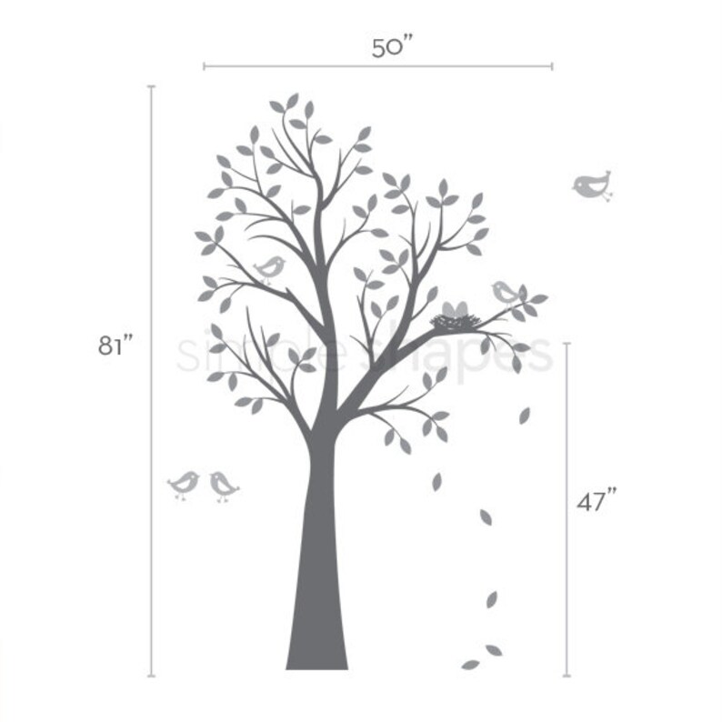 Nursery wall decal THE ORIGINAL Tree with Birds and Nest image 5