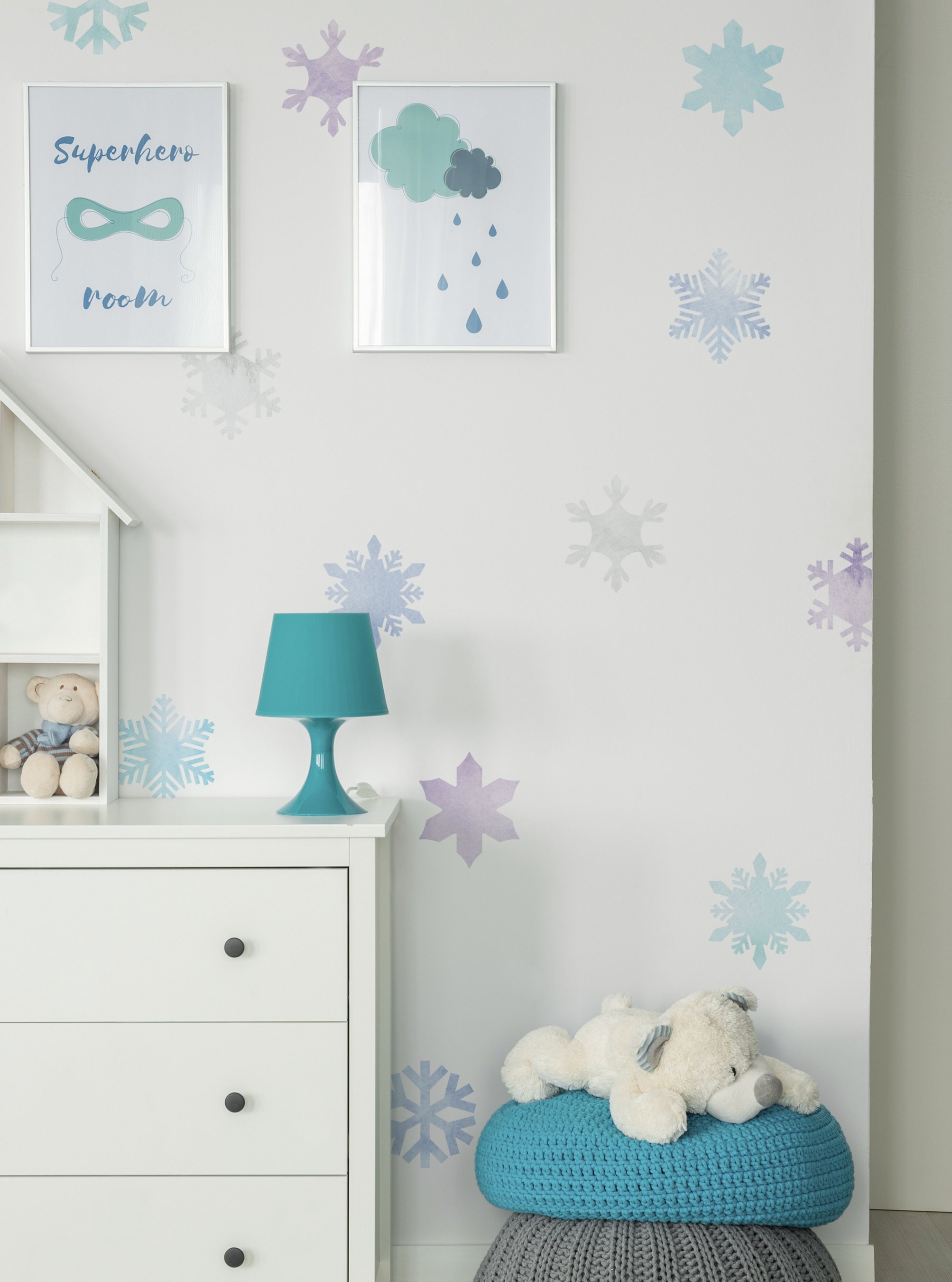 RoomMates Peel & Stick Wall Decal, Glitter Snowflakes