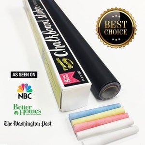 Chalkboard Kontakt Papier - 9-Fuß-Rolle (108 Zoll) + (5) farbige Kreide enthalten, Kreidetafel Wandaufkleber, Tafel Wandaufkleber
