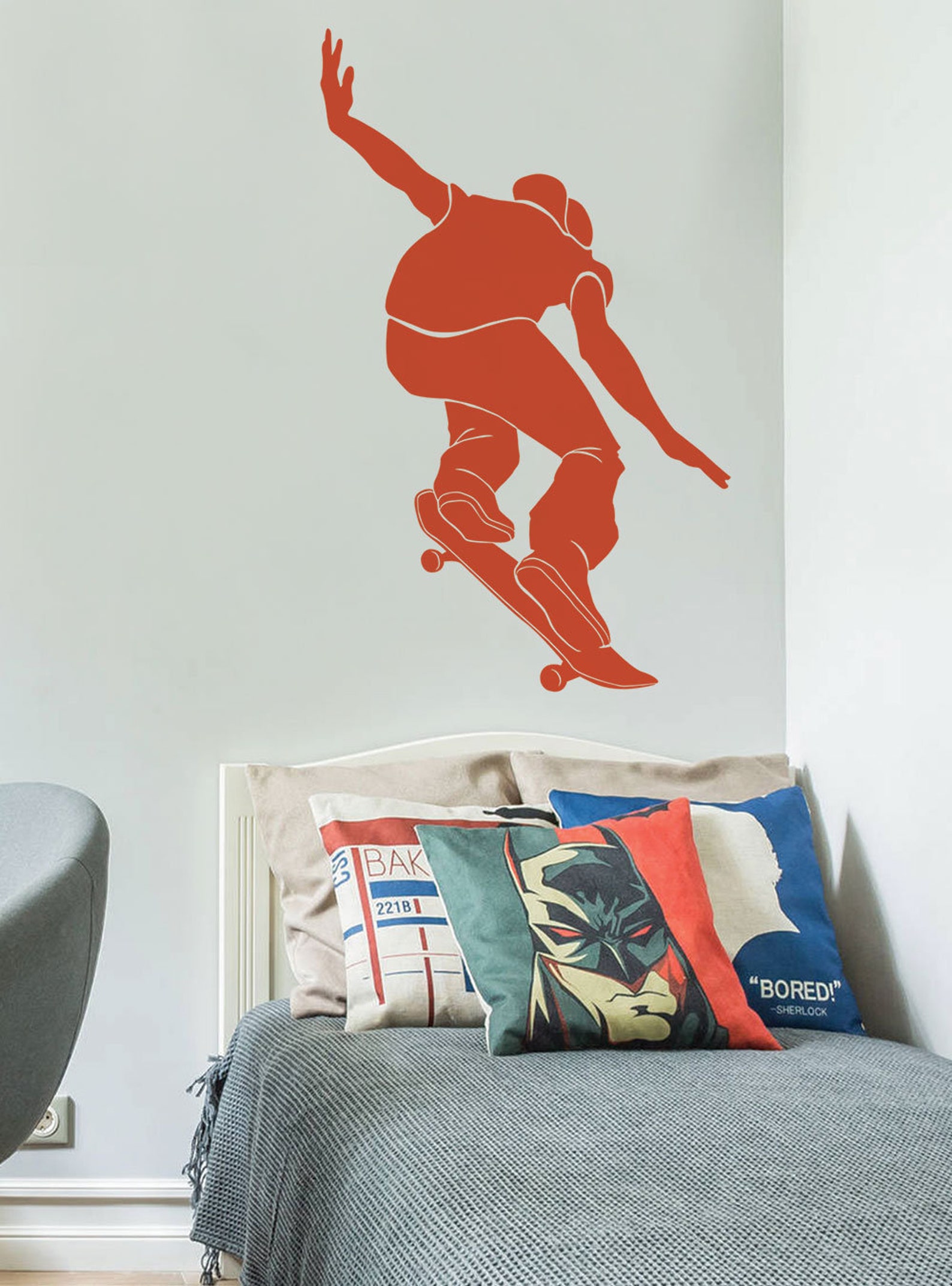 Sports Silhouette Wall Decal Sports Wall Decal Football Etsy