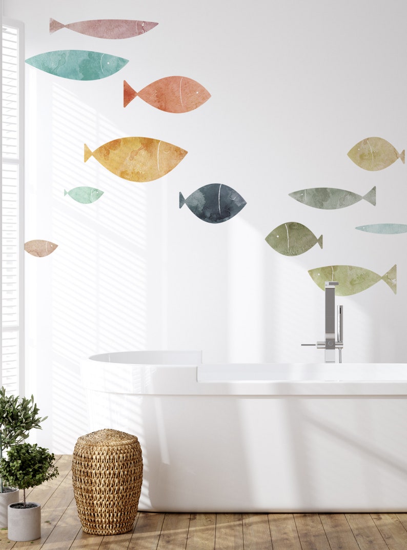 School of Fish Wall Sticker, Summer Sands Peel and Stick Large
