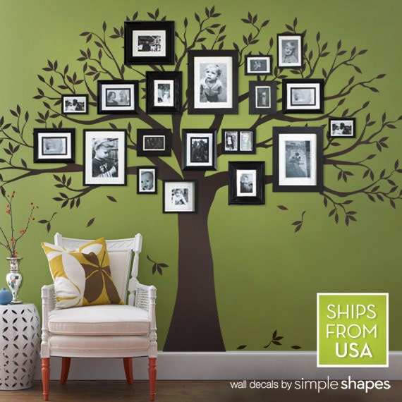  LSKOO Family Photo Frame Tree Wall Decals Family Tree Decal  Living Room Home Decor (108 Wide x 84 Tall) (Black) : Tools & Home  Improvement