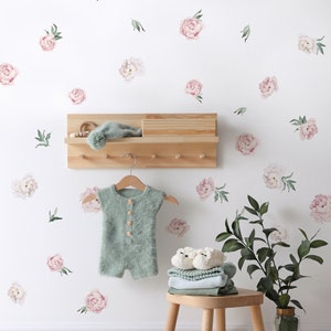 Kleine Pfingstrose, rosa Wandaufkleber - Ablösbare Aufkleber zum Abziehen und Aufkleben