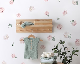 Small Peony, Pink Wall Stickers - Peel and Stick Removable Stickers