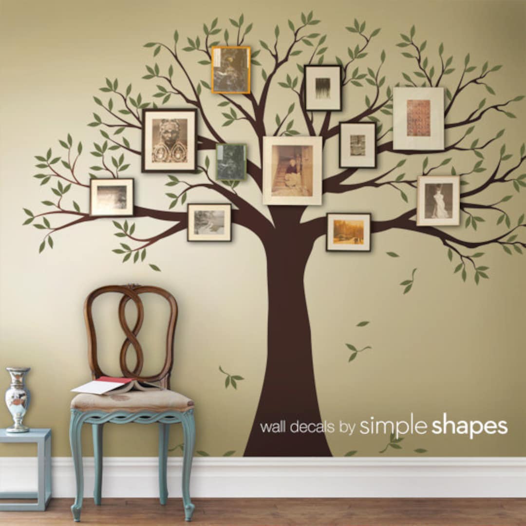 Wall Decal Family Tree Wall Decal Sticker Family Photo Tree Two Colors