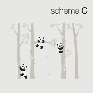 Tree with Pandas Wall Decal, Panda Wall Decal, Panda Tree for Baby Nursery, Kids or Children Room Decals image 6