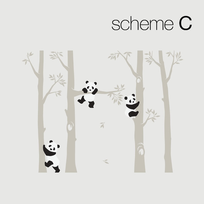 Tree with Pandas Wall Decal, Panda Wall Decal, Panda Tree for Baby Nursery, Kids or Children Room Decals image 6