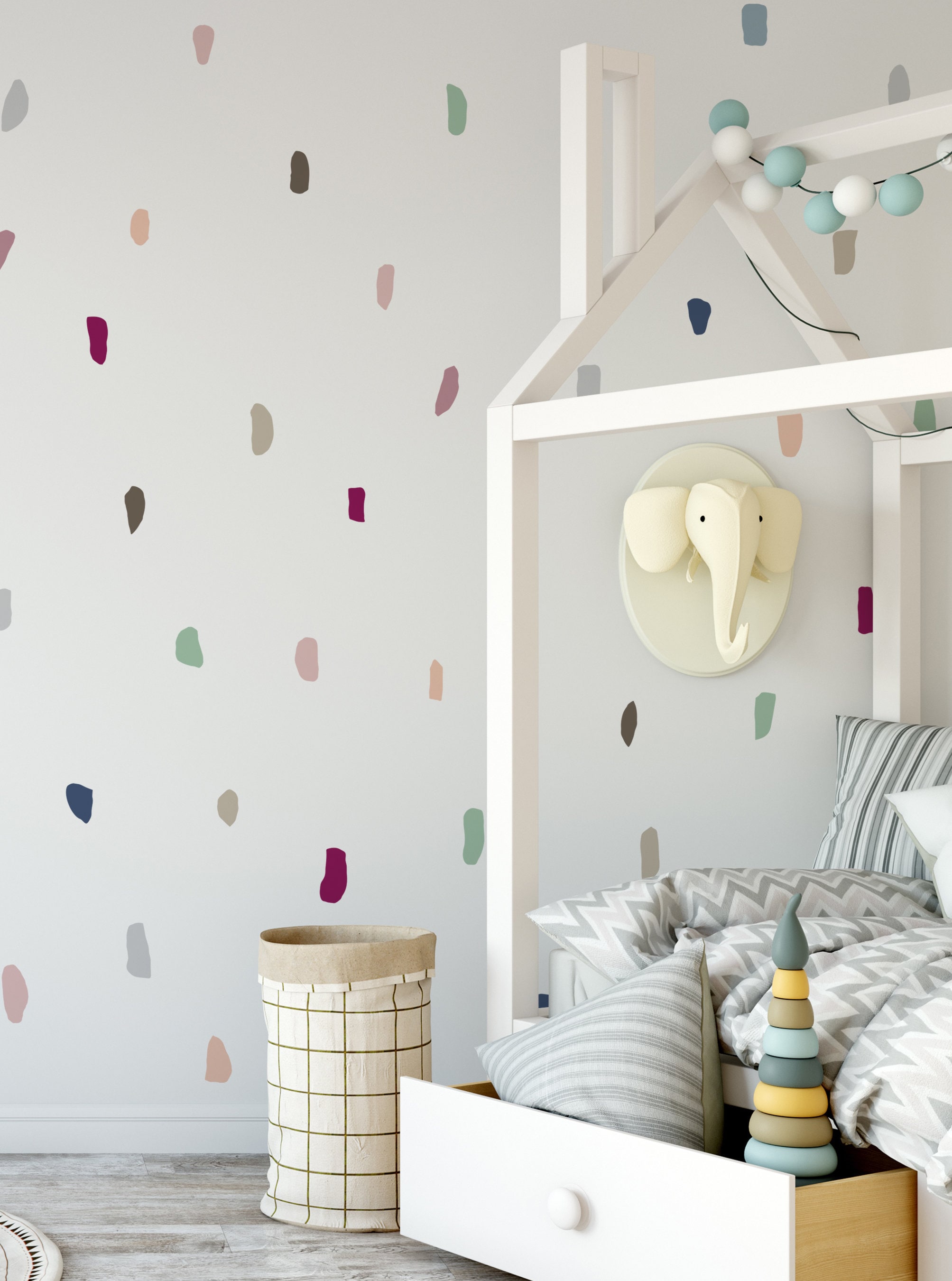 Confetti Time, Multi, - Peel and Stick Wall Stickers Kids Room Decor - Etsy