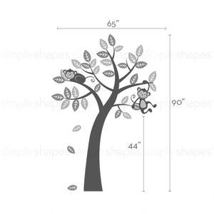 Tree with Monkeys Kids Vinyl Wall Sticker Decal Set image 4