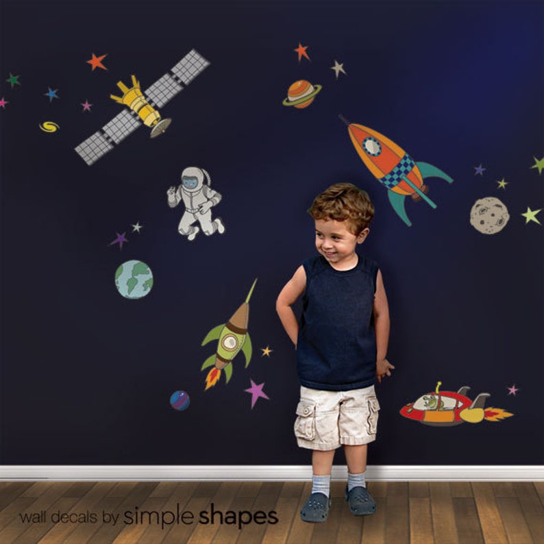 Outer Space Schil en plak muursticker afbeelding 2