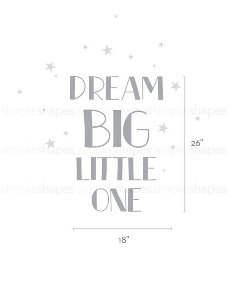 Dream Big Little One Quote Lettering Wall Decal for Your Child Etsy