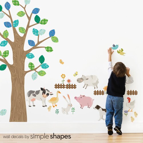 Farm Animals Peel and Stick Wall Stickers Etsy