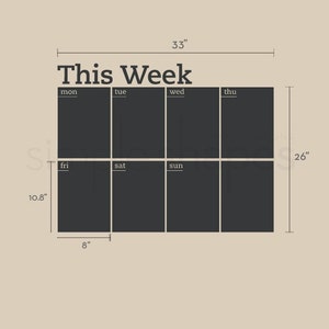 Weekly Planner Chalkboard Calendar Modern Vinyl Wall Decal image 2