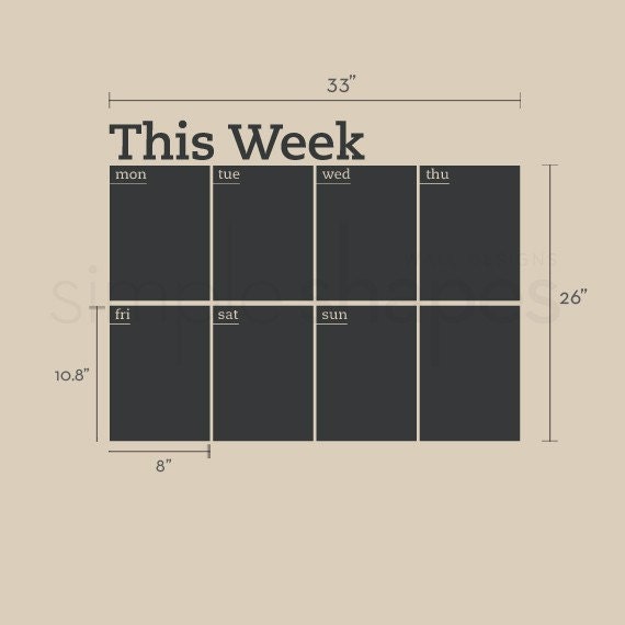 Large Chalkboard Calendar 2019, 24 X 18 Wall Decal Sticker Monthly  Planner Bl
