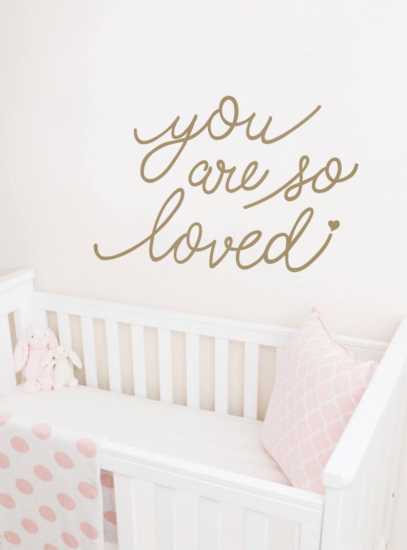 You Are so Loved Quote Lettering Wall Decal With Diamonds Etsy Canada
