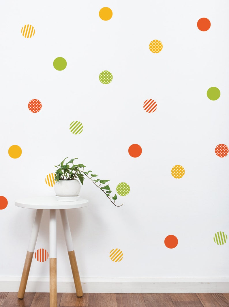 Mixed Dots Wall Stickers Patterned Dots Polka Dots Stripes Etsy