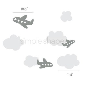 Airplanes with Clouds Decal Set Kids vinyl Wall Sticker image 4