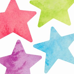 Aquarel sterren muurstickers, regenboog, onregelmatig gevormde sterren, sterren, stermuurstickers Peel and Stick Wall Stickers Kids Room Decor afbeelding 4