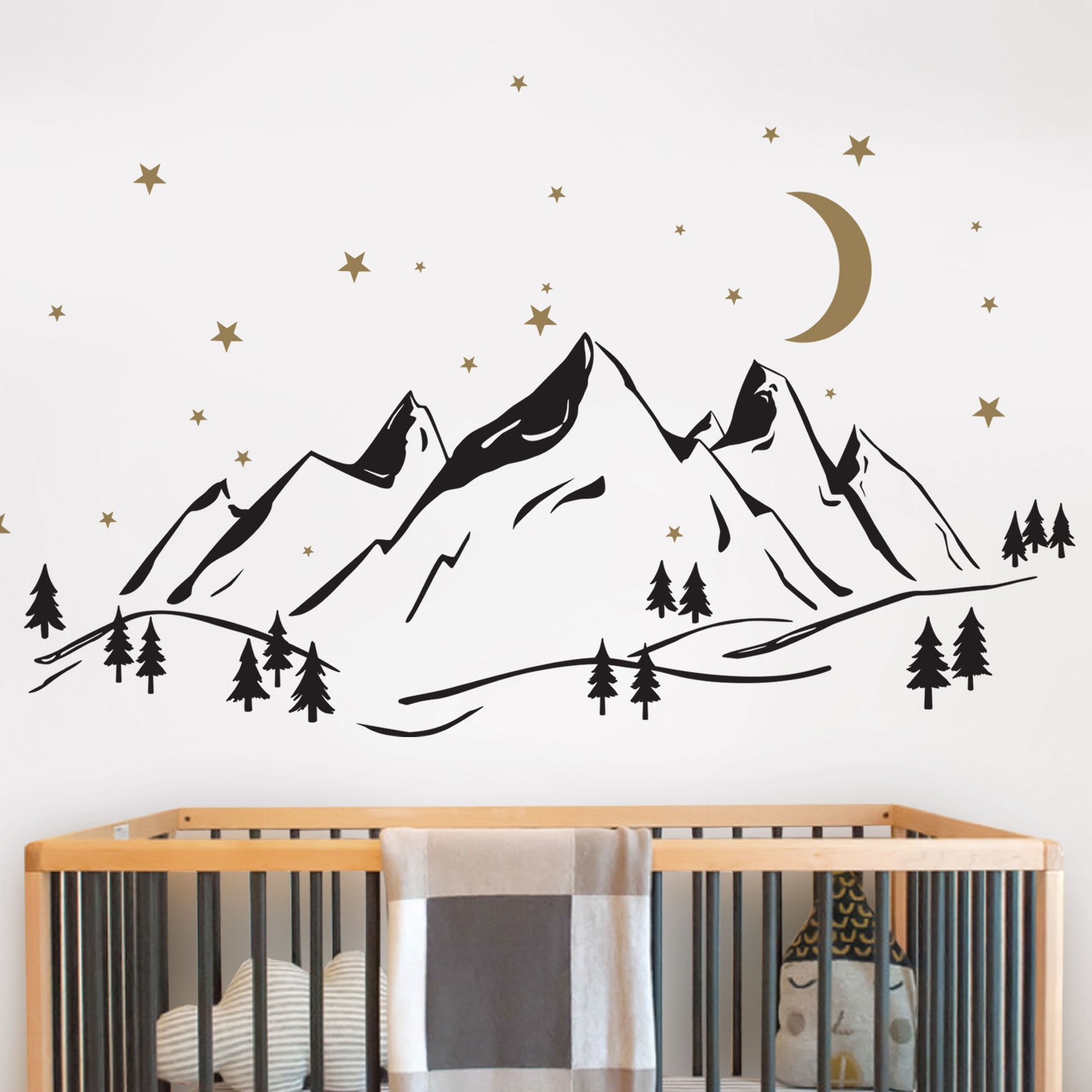 mountain night sky decal