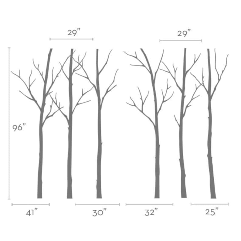 Tree wall decals Winter Trees Art Wall Sticker image 4