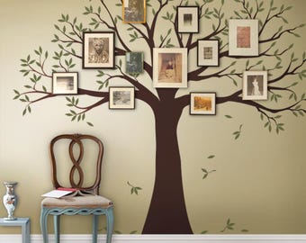 Family Tree Wall Decal: Two-Color Photo Tree Vinyl Sticker