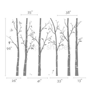 Thin Birch Tree Wall Decals Sticker Set image 7