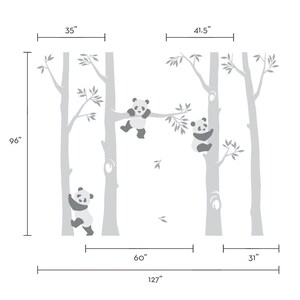 Tree with Pandas Wall Decal, Panda Wall Decal, Panda Tree for Baby Nursery, Kids or Children Room Decals image 7