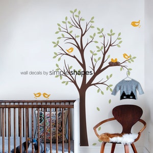 THE ORIGINAL Tree with Birds and Nest Decal Children's Vinyl Wall Decal Set Scheme C