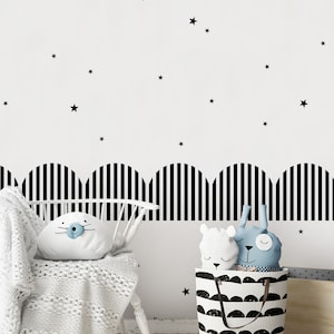 Striped Ribbons and Stars - Vinyl Wall Sticker Decal