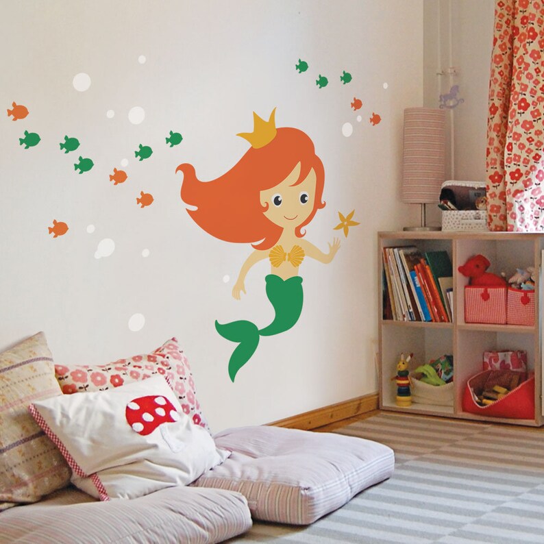 Mermaid Wall Decal Under the Sea Wall Decal Etsy