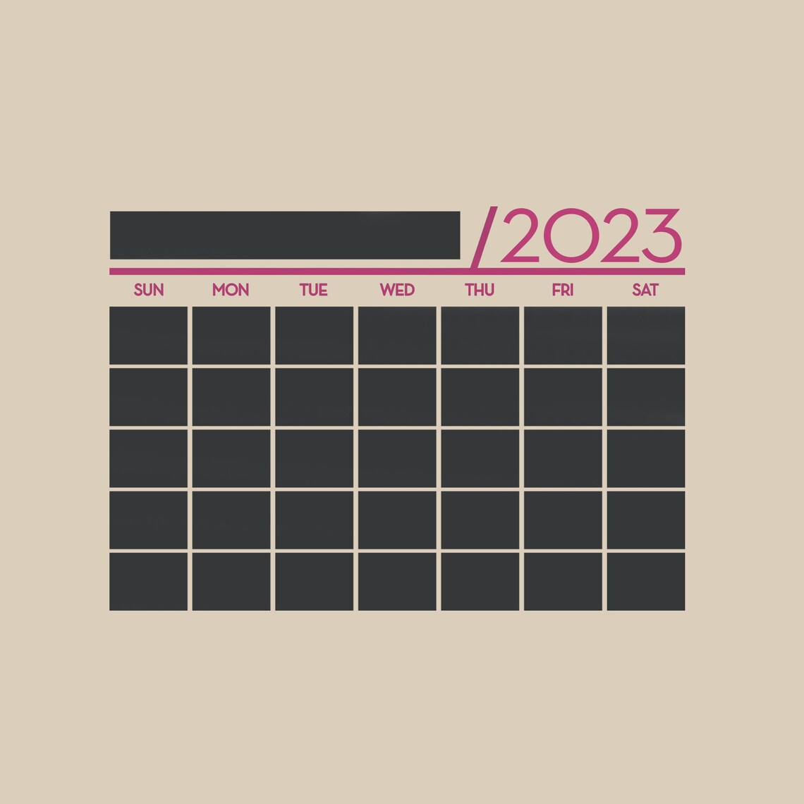 Chalkboard 2023 Wall Calendar Small Vinyl Wall Decals 2023 - Etsy Australia